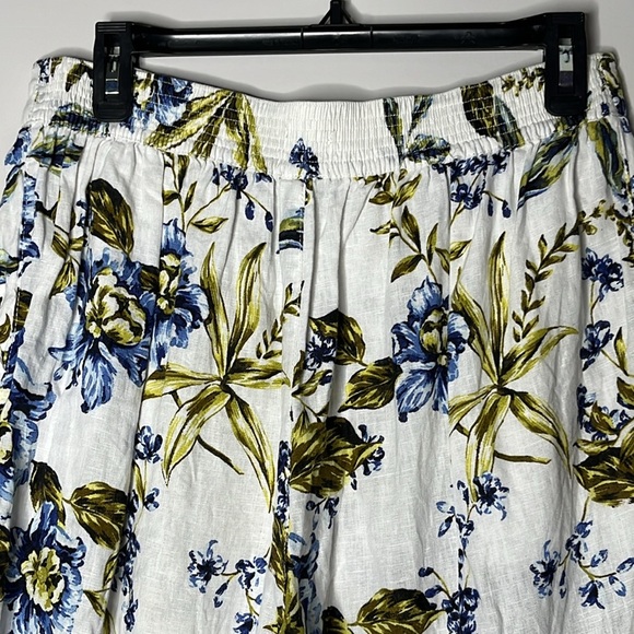 JOIE Women’s Floral Linen Wide Leg Pull On Pants Size L - Picture 5 of 7